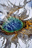 Aerial view of Grand Prismatic Pool, Yellowstone National Park, Wyoming