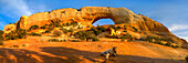 Wilson arch with a span of 91 feet and height of 46 feet, off of highway 191, made of entrada sandstone, Utah