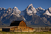 Cunningham Cabin in front of Grand Teton Range, Wyoming