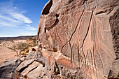 Stone engravings of Wadi Mathendous, Libyan Desert, Libya