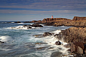 Brier Island coast and Western Light lighthouse, Bay of Fundy, Nova Scotia, Canada