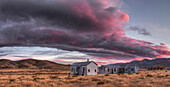 Historic farm buildings near Saint Bathans, Central Otago, New Zealand