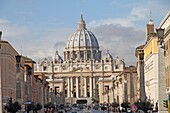 ROME, ITALY-JANUARY 20, 2013:Saint Peter's square at the Vatican from the Via Conziliacioni