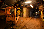 Weltkulturerbe Bergwerk Rammelsberg, Besucherbergwerk, Museum, Grubenbahn, Goslar, Harz, Niedersachsen, Deutschland, Europa