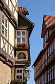 Half-timbered houses in Lange Gasse, Quedlinburg, Harz, Saxony-Anhalt, Germany, Europe