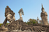 Buddhistische Skulpture im Park Sala Kaeo Ku bei Nong Khai am Fluss Mekong, Region Isan, Nordosten von Thailand, Asien