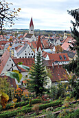 View of the old town of Kaufbeuren, Ostallgaeu, Swabia, Bavaria, Germany
