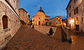Square at Chiesa Nuova church, 17th century, presumed birth place of St. Francis, historic center of Assisi, UNESCO World Heritage Site, St. Francis of Assisi, Via Francigena di San Francesco, St. Francis Way, Assisi, province of Perugia, Umbria, Italy, E