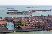 Aerial view of the Venetian Arsenal with shipyards, armories and docks, Navy, Venice, Veneto, Italy