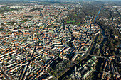 Luftaufnahme der Innenstadt, München, Bayern, Deutschland