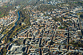 Aerial view of Haidhausen, Munich, Bavaria, Germany