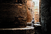 Temple guard in the Hypostyle hall of the Temple of Karnak, Luxor, Egypt, Africa