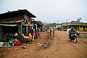 Market street in Marsabit, North Kenya, Kenya, Africa