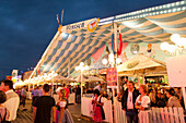 Gaeubodenvolksfest festival in the evening, Straubing, Danube, Bavarian Forest, Bavaria, Germany