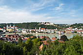 Blick auf Passau, Donau, Bayerischer Wald, Bayern, Deutschland