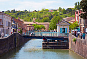 Drehbrücke Saint-Jacques, Canal de Garonne, Moissac, Dept. Tarn-et-Garonne, Region Aquitaine, Frankreich, Europa