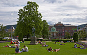 Byparken in Bergen, Music Pavillon and Vestlandske Kunstindustrimuseum, Province of Hordaland, Vestlandet, Norway, Europe