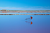 Salt ponds, Salin de l' île St-Martin, Gruissan, Dept. Aude, Languedoc-Roussillon, France, Europe