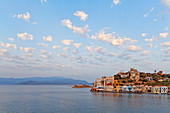 Harbour, and view of Kastellorizo, Dodecanese, South Aegean, Greece