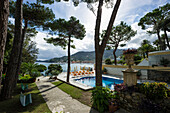 Swimming pool at Hotel Imperial Palace, Santa Margherita Ligure, province of Genua, Italian Riviera, Liguria, Italy