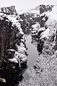 in Pingvellir am Goldenen Zirkel, Island im Winter, Island