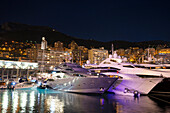 Port Hercule at night, Monaco, Monte Carlo, Cote d´Azur, France, Europe