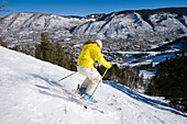 Woman skiing in Aspen, Colorado Aspen, Colorado, United States