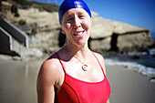 Portrait of female swimmer La Jolla, CA, USA