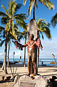 The statue of Duke Kohanamoku at Waikii beach Honolulu, Hawaii, USA