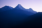 Annapurna South and surrounds as seen at sunrise Annapurna Conservation Area, Nepal