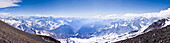 A panorama of the Andes mountains of Chile taken from near the summit of Volcan San Jose, Volcan San Jose, Chile