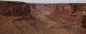 Andy Lewis tapes a world record highline, three hundred and forty feet long, at the Fruit Bowl in Moab, Utah, USA Moab, Utah, United States