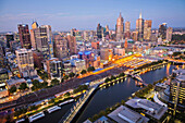Melbourne city, evening light, Victoria, Australia., Melbourne, Victoria, Australia