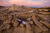 Eroded sandstone rock formations at Bisti Badlands, Farmington, New Mexico., Farmington, New Mexico, usa