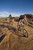 group mountain biking, Moab, Utah, Moab, Utah, United States