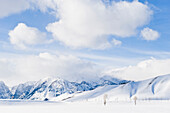 Clouds passing over a winter landscape in Grand Teton National Park near Jackson, Wyoming Jackson, Wyoming, USA