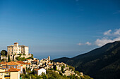 Old town with castle, Balestrino, Province of Savona, Liguria, Italy