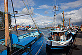 Fish trawler in the harbour, Freest, Mecklenburg-Vorpommern, Germany