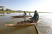 Men in papyrus boats, Tana Lake, Bahir Dar, Amhara region, Ethiopia
