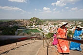 Ascent to the statue of Gommateshvara Bahubali, Shravanabelagola, Karnataka, India