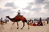 Visitors at Malpe Beach, Udipi, Karnataka, India