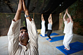 Yoga course in the morning in a hotel, Gokarna, Karnataka, India