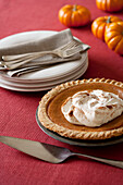 Plates, forks and pumpkin pie, Los Angeles, California, United States