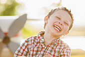 Caucasian boy smiling, South Jordan, Utah, USA