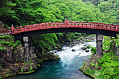 Asian Bridge Crossing a River, Nikko, Japan
