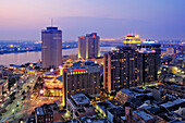 Downtown New Orleans at Dusk, New Orleans, Louisiana, USA