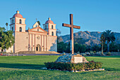 The historic buildings of Mission Santa Barbara, Santa Barbara, California, USA