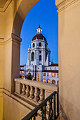 Pasadena city hall, with the central tower and dome, California, USA