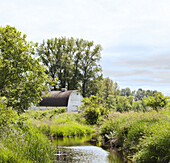 Irrigation ditch and old barn, Olympia, Washington, United States, Olympia, Washington, USA