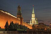 Illuminated ornate buildings, Moscow, Russia, Moscow, Moscow, Russia